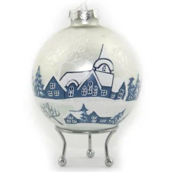 White Winter Church Christmas Bauble Personalised Baubles|