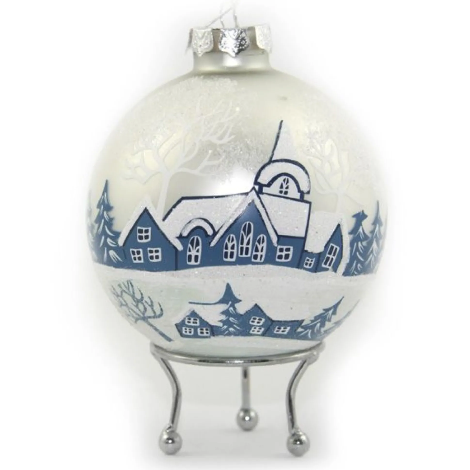 White Winter Church Christmas Bauble Personalised Baubles|