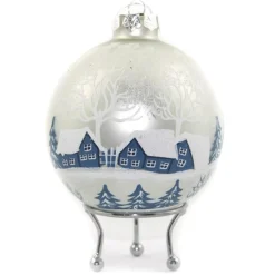 White Winter Church Christmas Bauble Personalised Baubles|