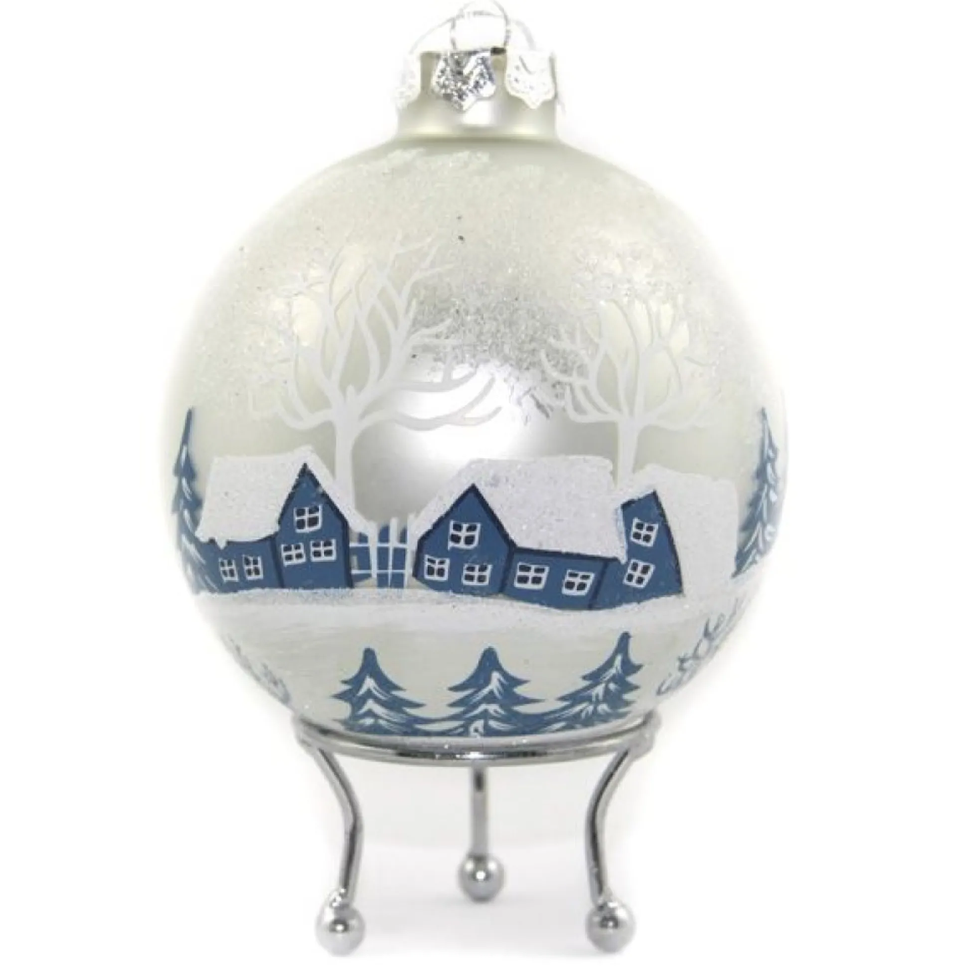 White Winter Church Christmas Bauble Personalised Baubles|