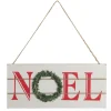 White Wood Hanging Christmas Noel Plaque Wall Hangings And Signs|