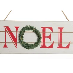 White Wood Hanging Christmas Noel Plaque Wall Hangings And Signs|