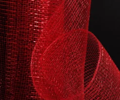 Wide Metallic Red Decomesh Roll Diy Wreaths|