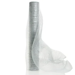Wide Metallic Silver Decomesh Roll Diy Wreaths|