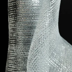 Wide Metallic Silver Decomesh Roll Diy Wreaths|