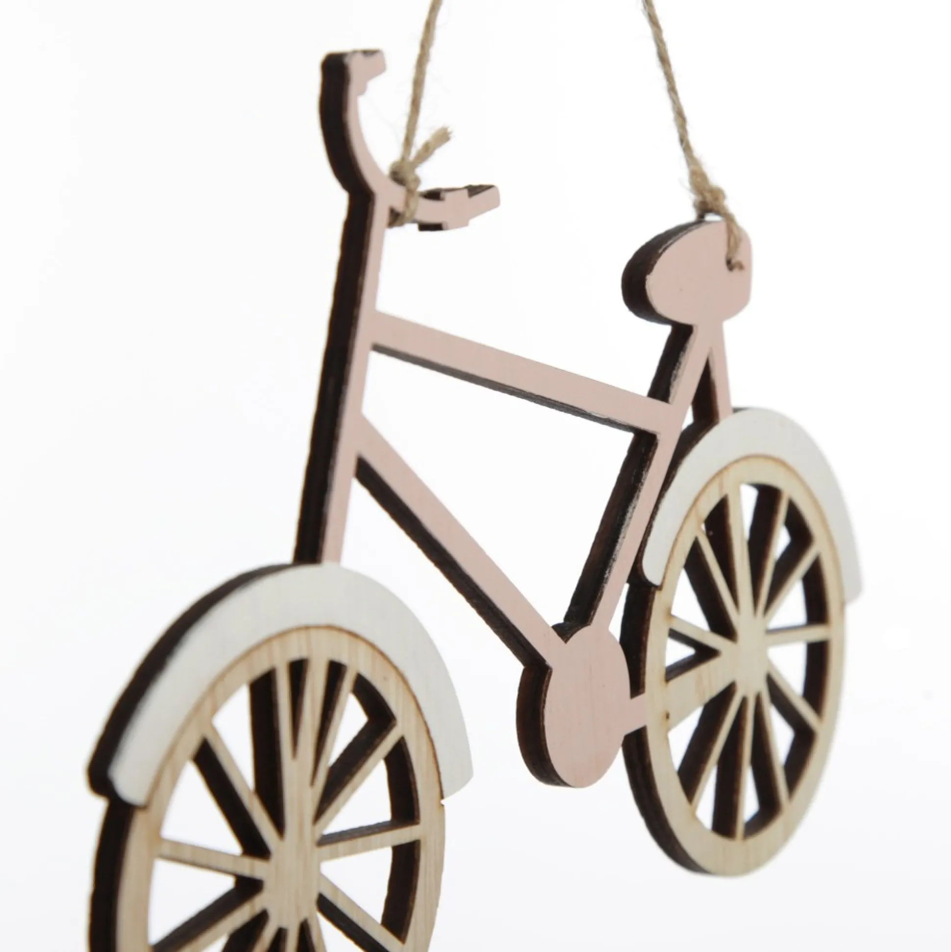 Wooden Bike Christmas Decoration - Set of 2 Christmas Tree Decorations|