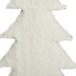 Wooden Christmas Tree with Fur and Star Ornament Table Top Christmas Trees|