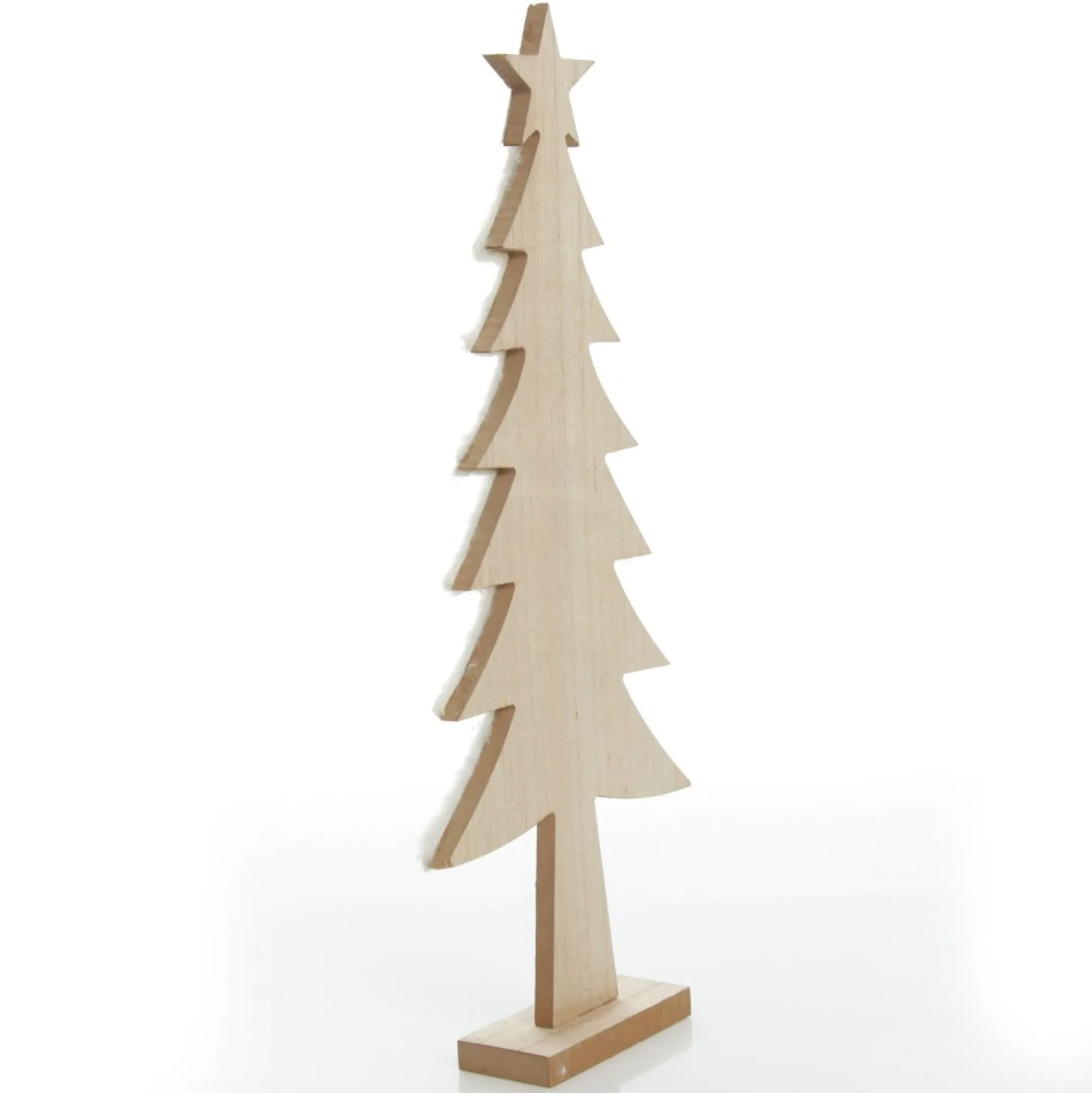 Wooden Christmas Tree with Fur and Star Ornament Table Top Christmas Trees|