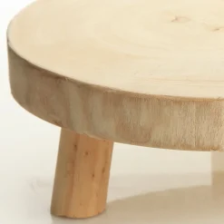 Wooden Footed Round Wooden Table Centrepiece Large Christmas Table Decor|