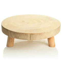 Wooden Footed Round Wooden Table Centrepiece Christmas Table Decor|