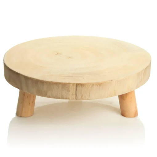 Wooden Footed Round Wooden Table Centrepiece Christmas Table Decor|