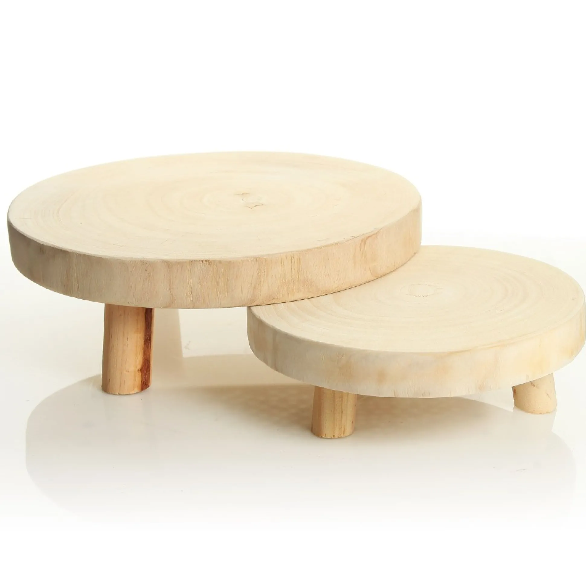 Wooden Footed Round Wooden Table Centrepiece Christmas Table Decor|