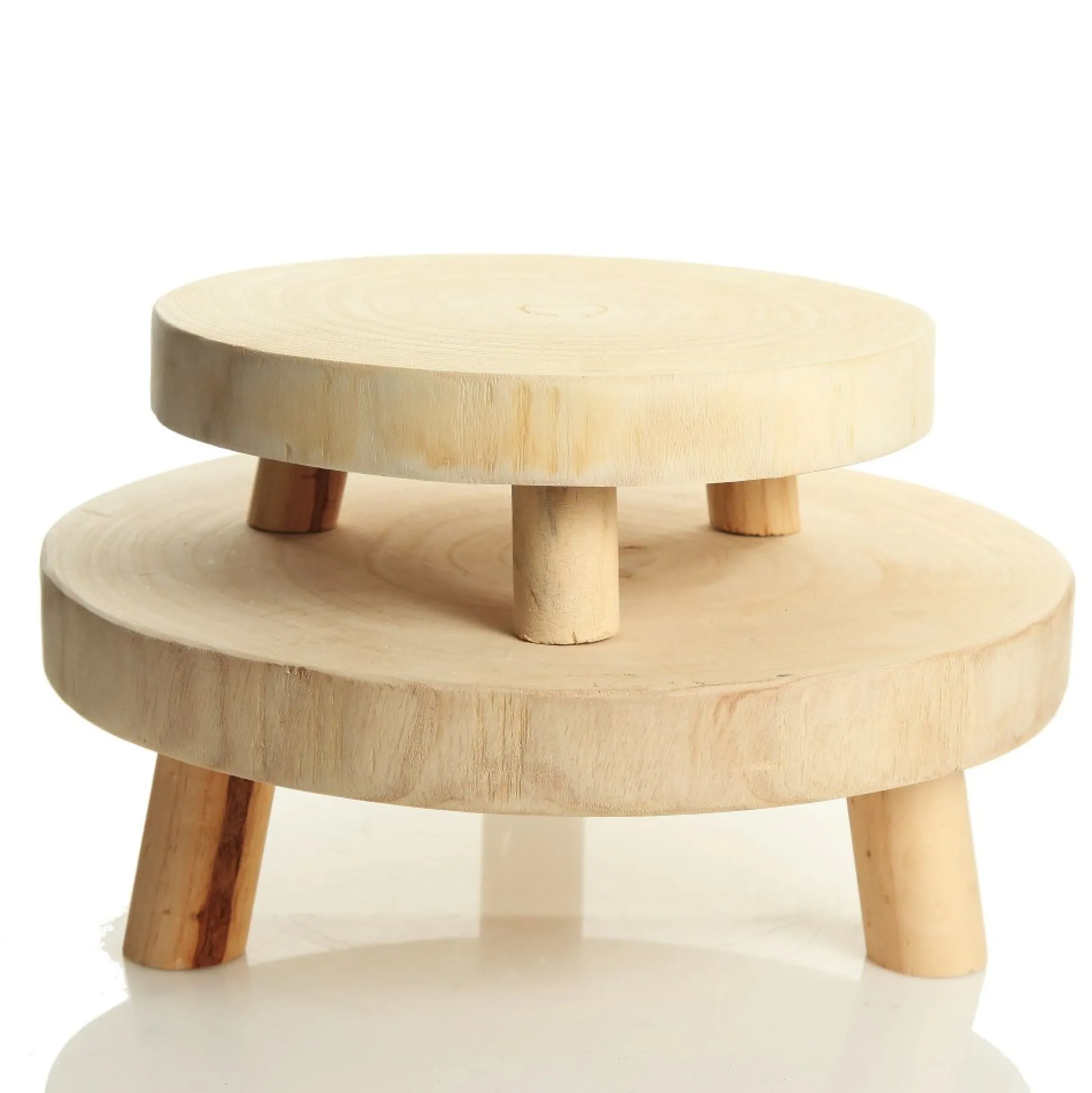 Wooden Footed Round Wooden Table Centrepiece Christmas Table Decor|