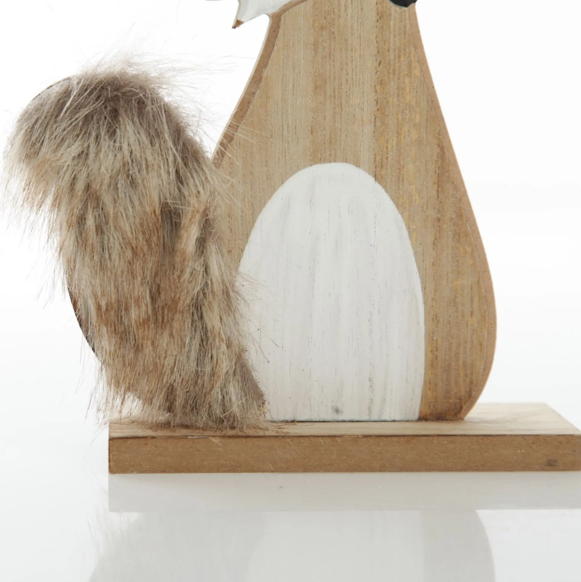 Wooden Fox Ornament with Bushy Tail Christmas Birds And Animals|
