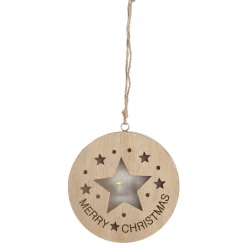 Wooden Lightup Star Cut out Tree Decoration Christmas Tree Decorations|